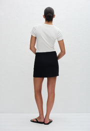 Crepe Mini Skirt - Black - Matteau